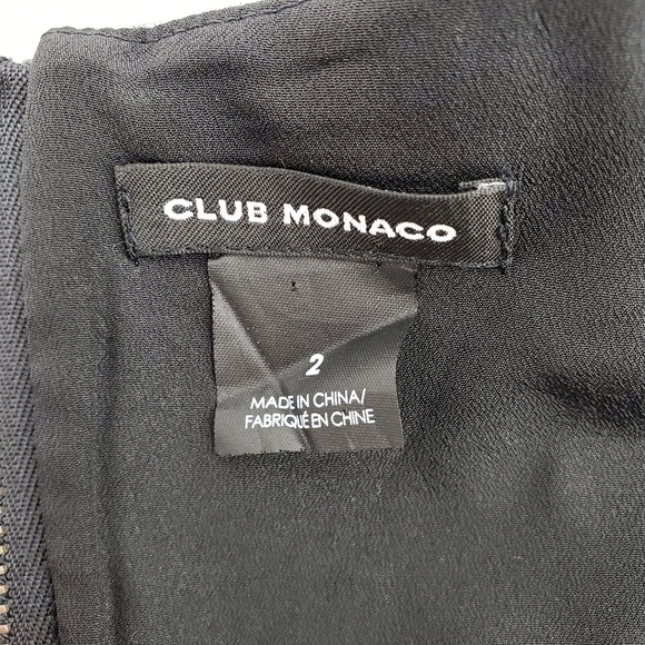 Club Monaco Janine Heather Gray Black Leather Trim Dress - Picture 14 of 16